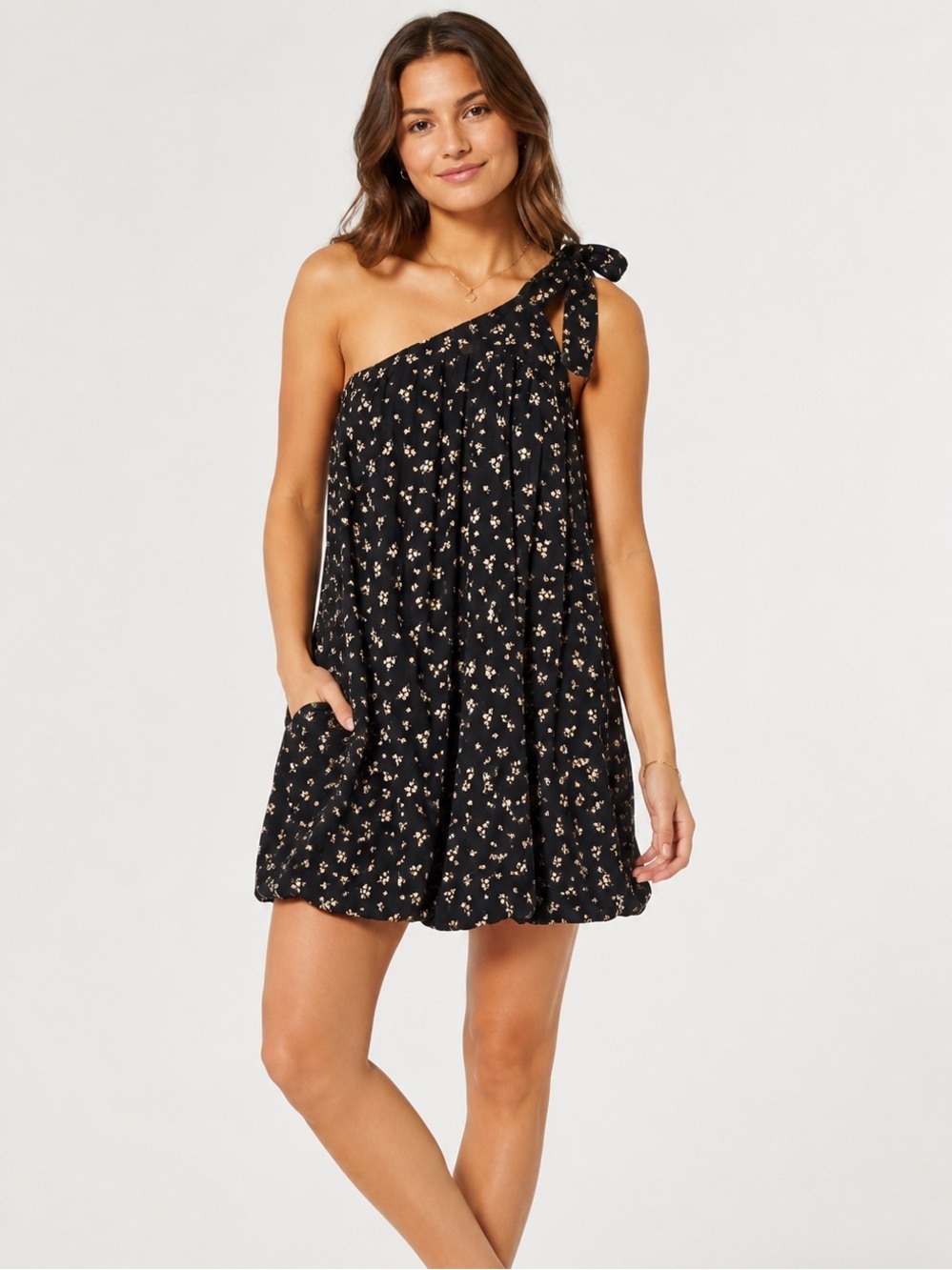 American Eagle One-Shoulder Floral Mini Dress